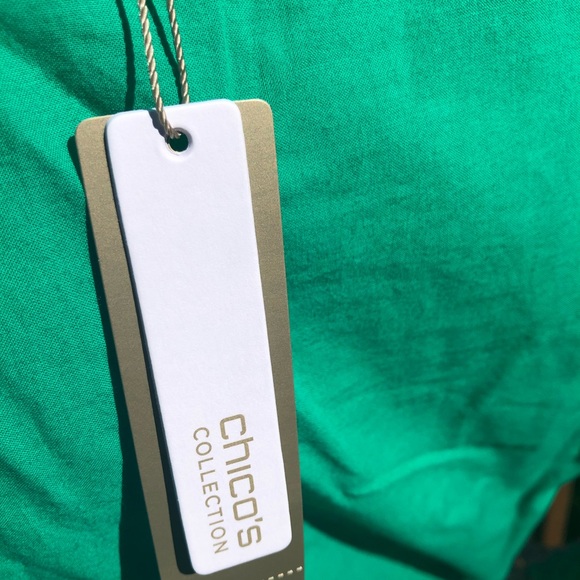 Chico’s Green Cutout Lace Top Shirt 1P,PM 8P-10P - Picture 5 of 10